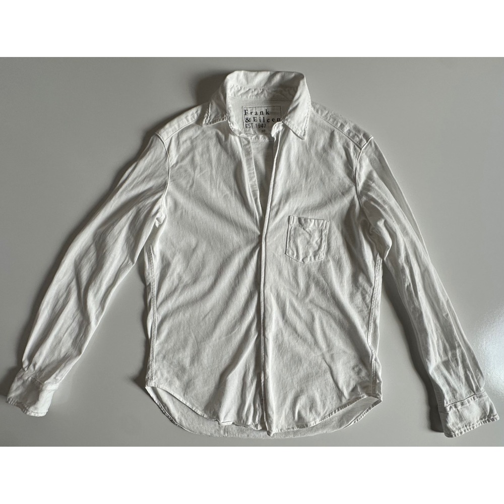 Frank & Eileen Tee Lab Eileen White Cotton Button Up Shirt Size XS Made in USA
